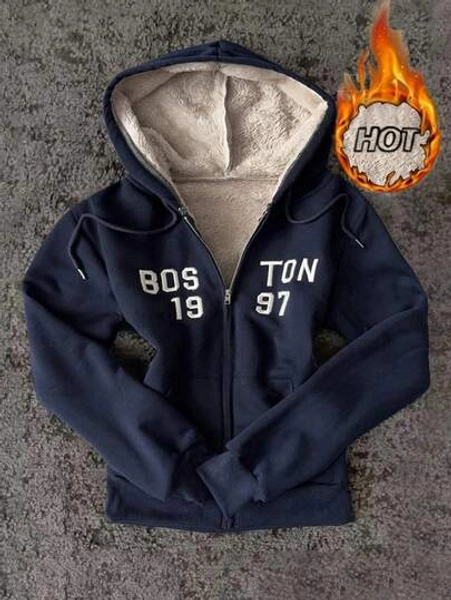 Rina Fox New Letter Embroidery Casual College Style Fashion Comfortable Women Jacket Hoodie