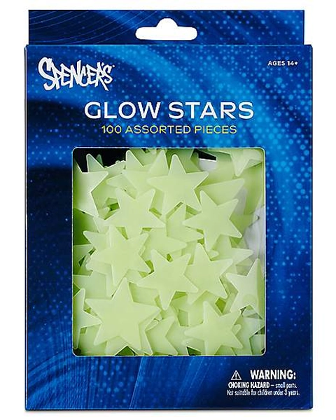 Glow in the Dark Star Stick-On Pieces - 100 Pack