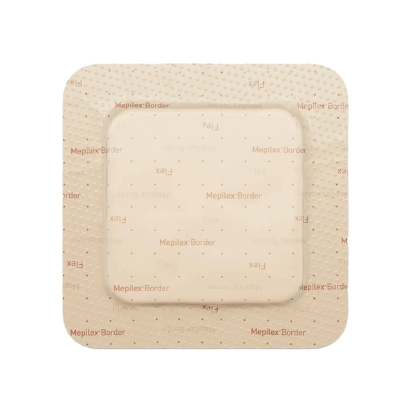Molnlycke Mepilex Border Flex Self-Adherent Soft Silicone Foam Dressing, 4 X 4"Box of 5