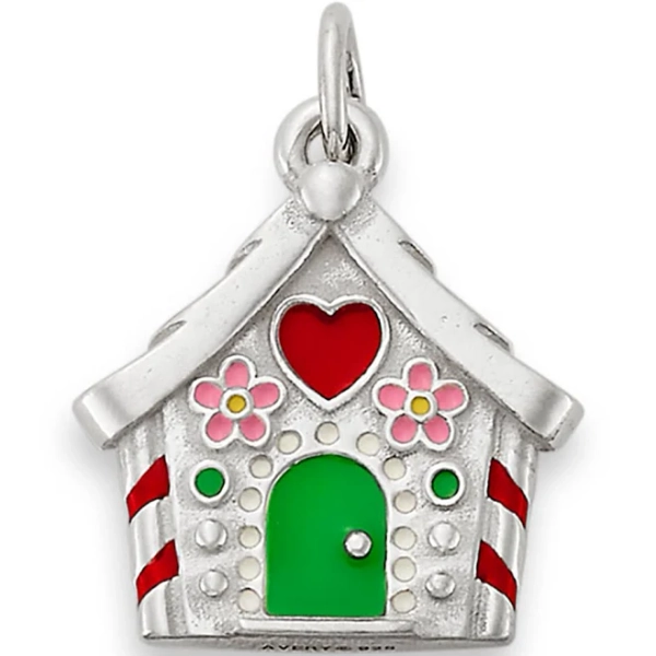 James Avery Sterling Silver Enamel Gingerbread House Charm