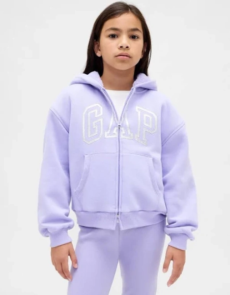 Gap Girls Sherpa-Lined Graphic Hoodie
