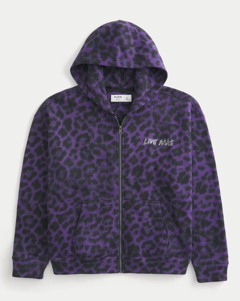 Hollister x Taco Bell Boxy Graphic Zip-Up Hoodie