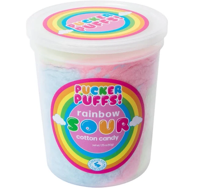 CSB Pucker Puffs Rainbow Sour Cotton Candy