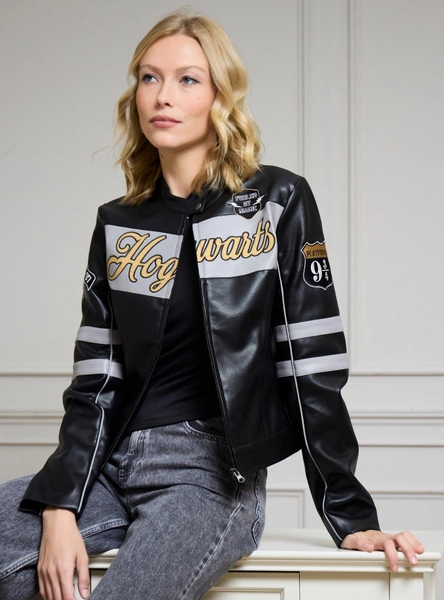 Harry Potter Hogwarts Moto Women's Faux Leather Jacket - BoxLunch Exclusive