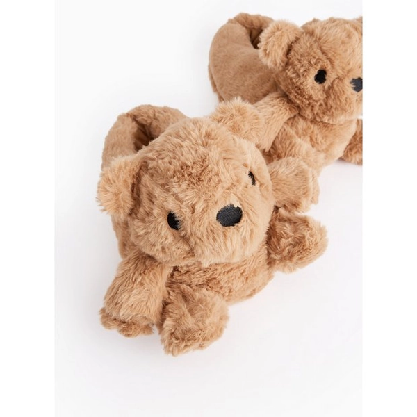 Buy Mini Me Women's Christmas Novelty Brown Teddy Bear Slippers L | Slippers | Tu