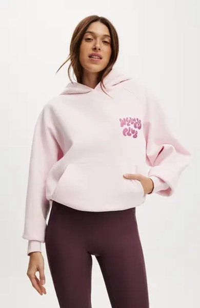 Women's Active Plush Premium Graphic Raglan Hoodie