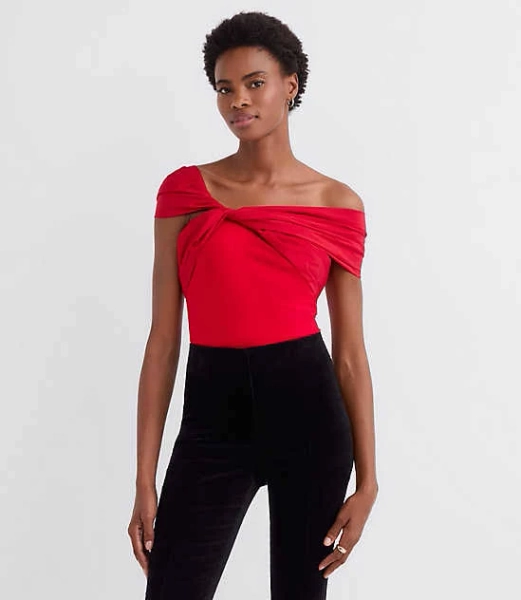 Loft Women's Off The Shoulder Taffeta Ponte Top