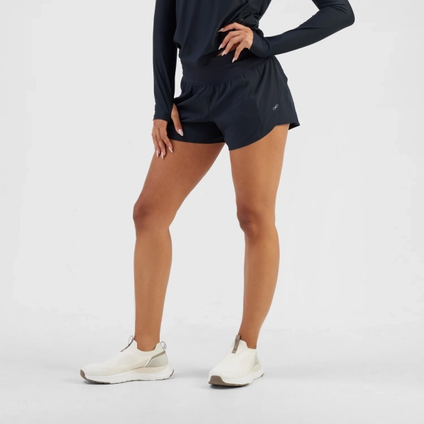 Freely Women's Run Escalate Knit Waist Shorts 3.5 in Black