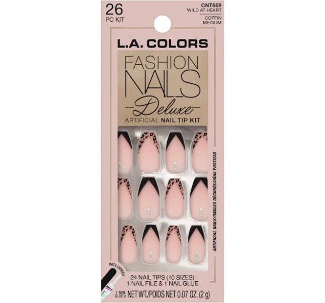 L.A. Colors Fashion Nail Deluxe Wild at Heart Nail Tips