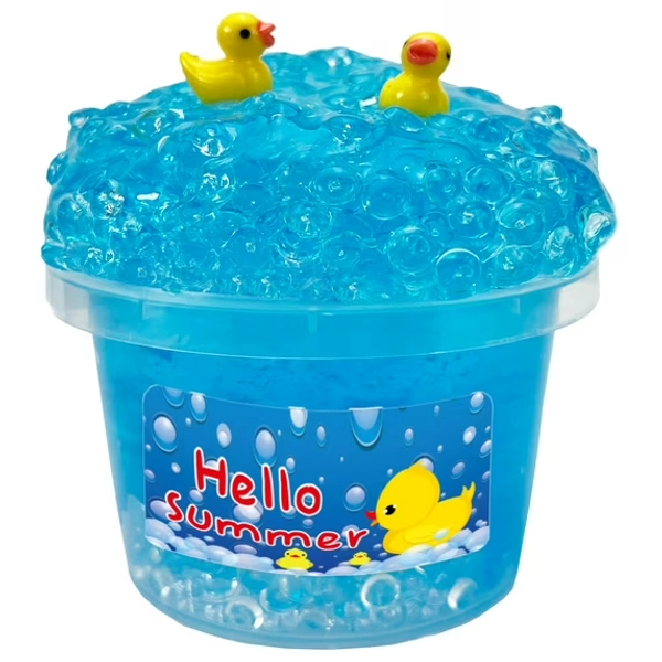 FJAZUFSA Hello Summer Blue Crunchy Fishbowl Slime Super Soft Non-Sticky, Blue