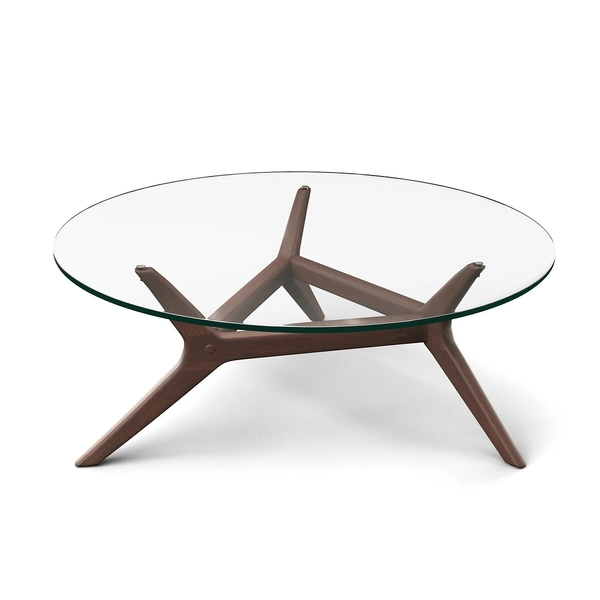 Maricielo Walnut & Glass Coffee Table