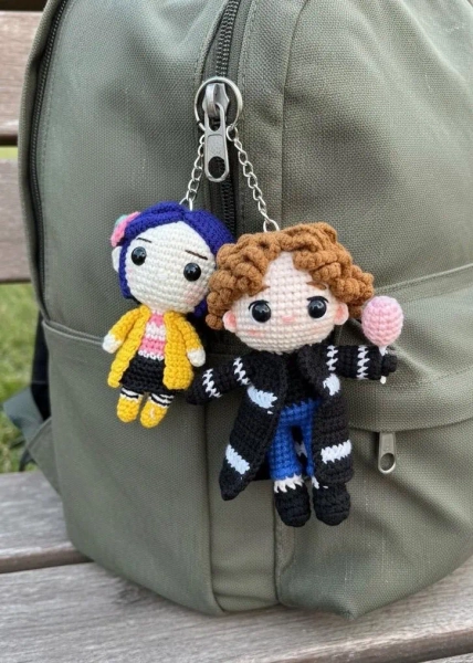 Crochet Coraline Keychain