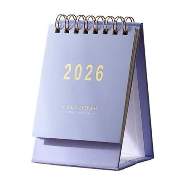 Yika 2026 Solid Color English Small Desk Calendar Purple, Size: Free Size