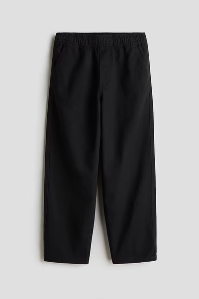 Cotton Twill Joggers - Black
