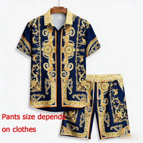 Men's new summer shorts suit European pattern 3D printed shirt shorts Hawaiian vacation design men's clothes fast shipping - AliExpress 