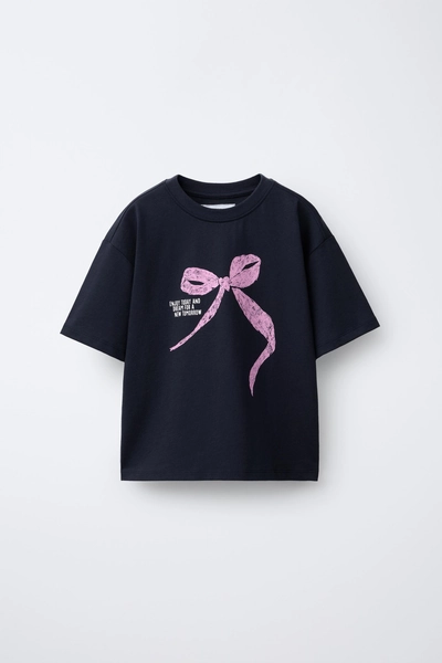 BOW PRINT T-SHIRT