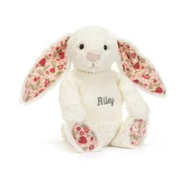 Official Jellycat Blossom Cream Bunny ' Berry' Mini Bag