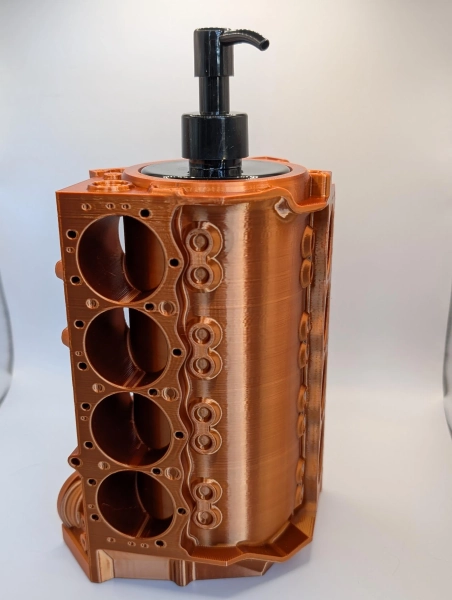 3D Printed Small Block Chevy V8 Inspired Soap Dispenser - Unique Automotive Gift for Car Enthusiasts