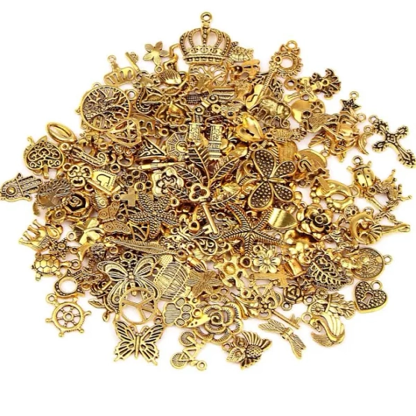 200Pcs Tibetan Antique Gold Charms