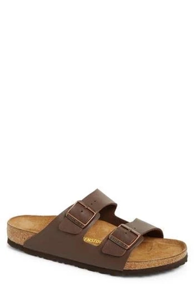 Birkenstock Arizona Slide Sandal in Dark Brown Birko Flor at Nordstrom Rack, Size 46