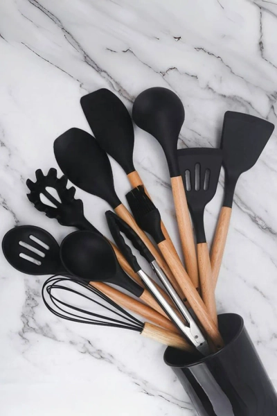 11-piece Silicone Kitchen Utensil Set for Nonstick Cookware Kitchenware Set