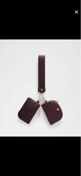 Dual Pouch Wristlet - Brown - ONE SIZE