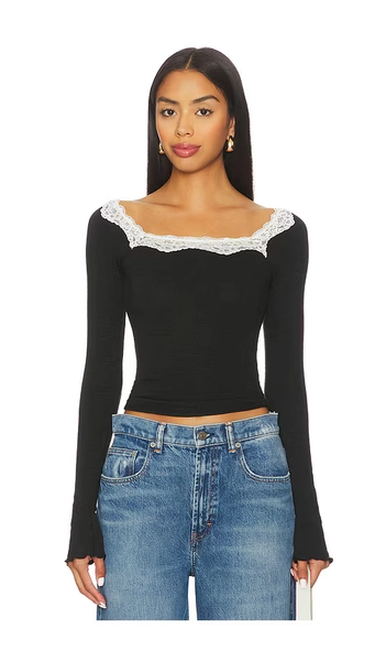 x Intimately Oh My Darling Long Sleeve In Black Combo