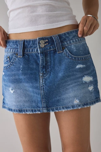 BDG Game Day Low-Rise Denim Micro Mini Skirt