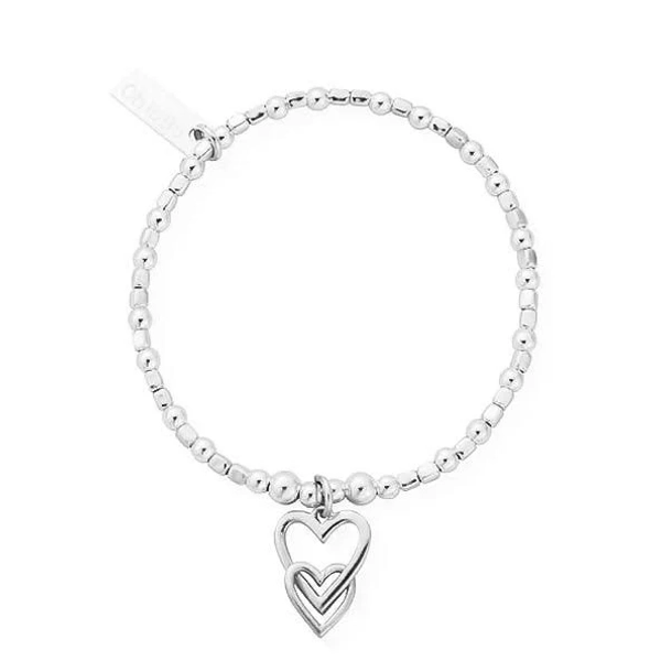 ChloBo Children's Mini Cube Interlocking Love Heart Bracelet