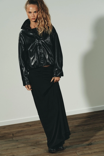 FAUX LEATHER VOLUME JACKET
