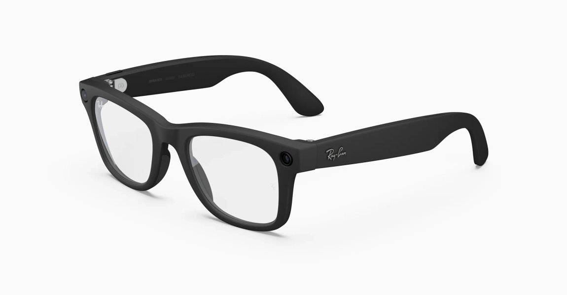 Ray-Ban Meta Wayfarer (Gen 2) Matte Black AI Glasses with Clear Lenses | Meta Store