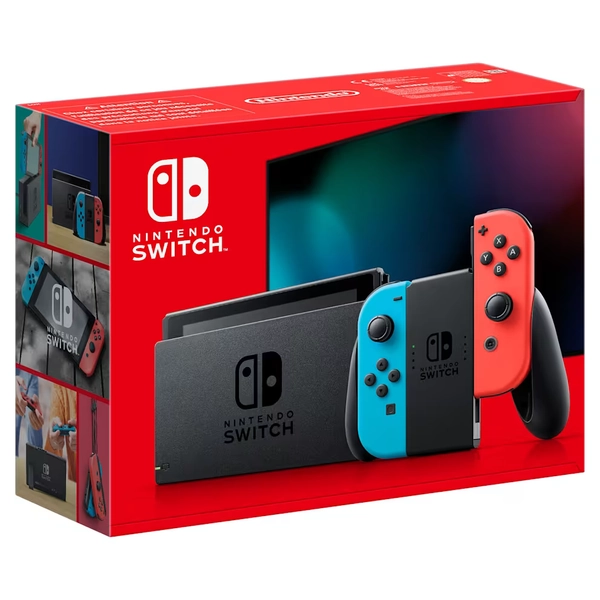 Nintendo Switch with Neon Blue / Neon Red Joy-Con Controllers