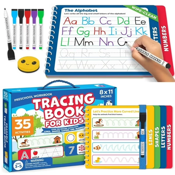 Tracing Books for Kids Ages 3-5 Toddler, Preschool Learning Activities -Handwriting Practice Tracing for Kids 3-4, Preschool Kindergarten Workbooks, Learning Books for 4-5 Year Olds
