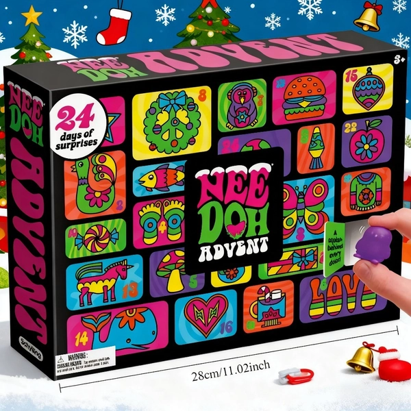2025 Advent Calendar - 24 Days of Squeezeable Surprises with Toy Hole Fun, Resin Christmas Countdown Calendar for & s, 24 Numbered Doors with Daily /Gifts (Collectible Holiday Gift, Novelty Collectible)
