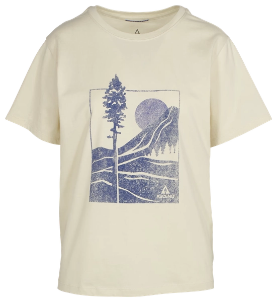 Ascend Organic Mountain Sunset Graphic Short-Sleeve T-Shirt - Bone White Peeking Sun - XL