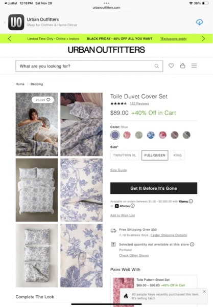 Toile Duvet Cover Set