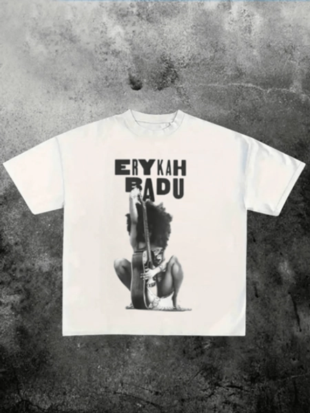 Erykah Badu Inspired Artistic Tee, 100% Cotton, 220g Heavyweight