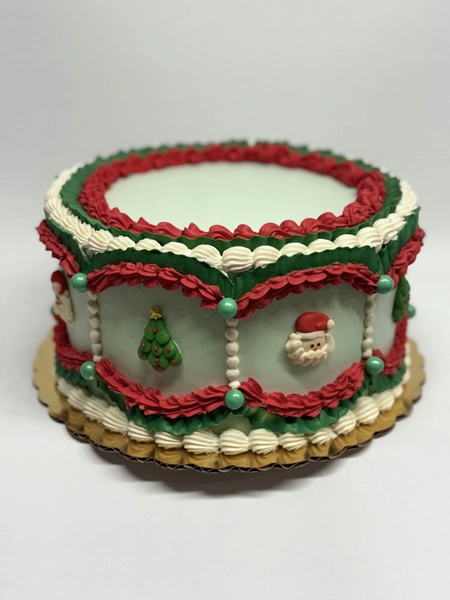 Vintage Christmas Spirit Cake - 8"