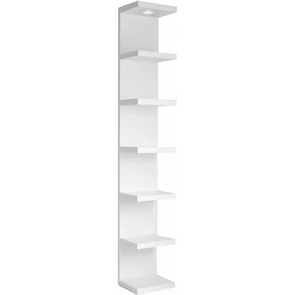 Versatile 7 Tier Wall Shelf Unit,White Lack Wall Shelf,Display Floating Shelf with LED Remote Control Light