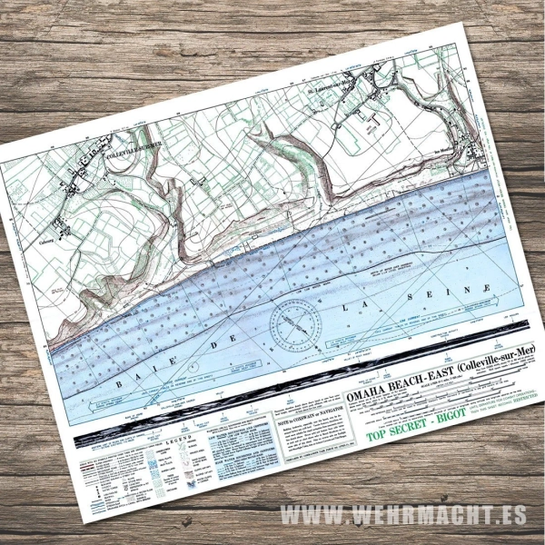 Map Omaha Beach-East April 1944