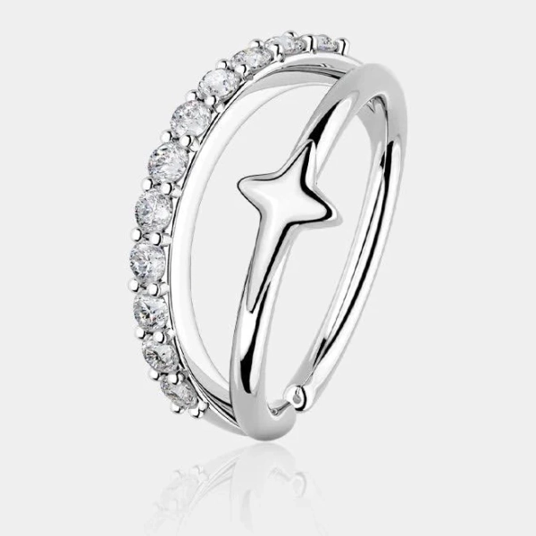 OUFER CZ and Star Unique Nose Rings