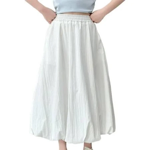 Miluxas Girls Boho Elastic High Waist Pleated Maxi Skirt