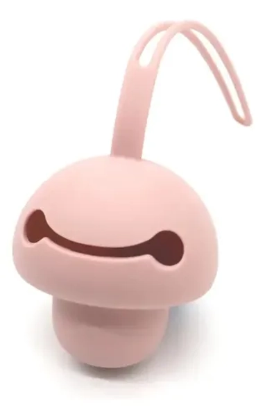 Porta Chupete Silicona Colgante Bebé Nursimom Color Rosa Claro