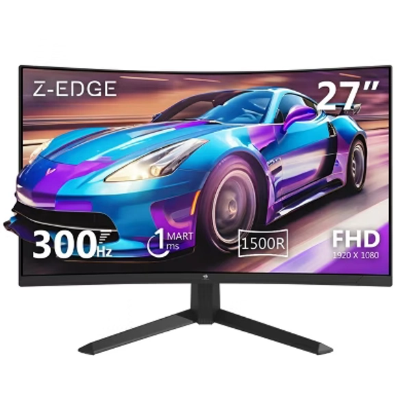 Z-EDGE 27" 1080P Full HD 300Hz 1ms Curved Gaming Monitor, HDMI x 2, DP x 2