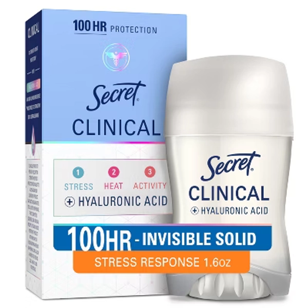 Secret Clinical Strength Invisible Solid Antiperspirant & Deodorant for Women - Stress Response - 1.6oz