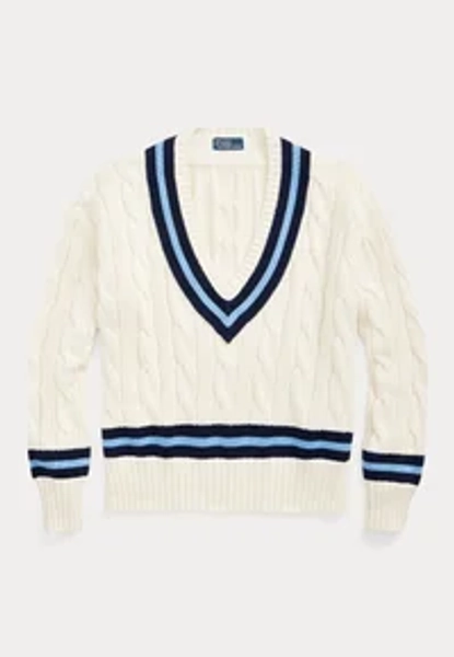 Polo Ralph Lauren THE ICONIC CRICKET JUMPER - Maglione - cream white/navy
