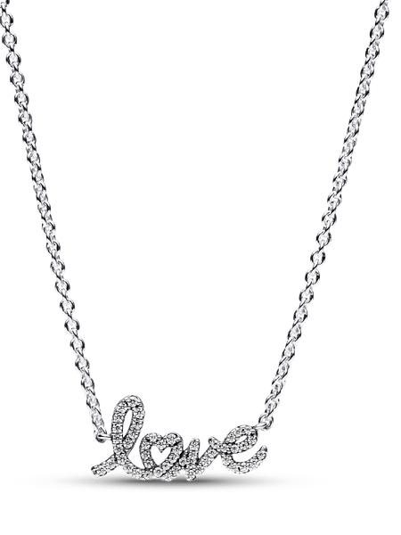 Sparkling Handwritten Love Collier Necklace