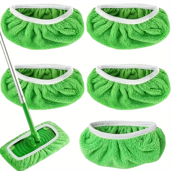5pcs Reusable Microfiber Mop Pads for Sweeper Mop - Dry Sweeping Cloths & Wet Mopping Cloths for Household Cleaning - Washable Wet Pads for Mopping Floors (Mop is not Included)