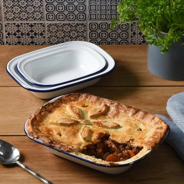 Enamel Bakeware Pie Dish Set  3 Piece