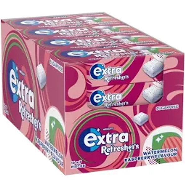 Extra Refreshers Watermelon Raspberry Flavour Sugarfree Chewing Gum